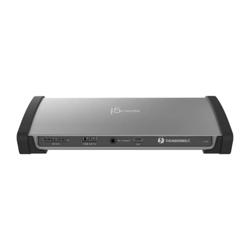 j5create JTD562 - 8K Thunderbolt™ 4 dockingstation - EU, bedraad, Thunderbolt 4, 96 W, 3,5 mm, 10,100,1000 Mbit/s, grijs