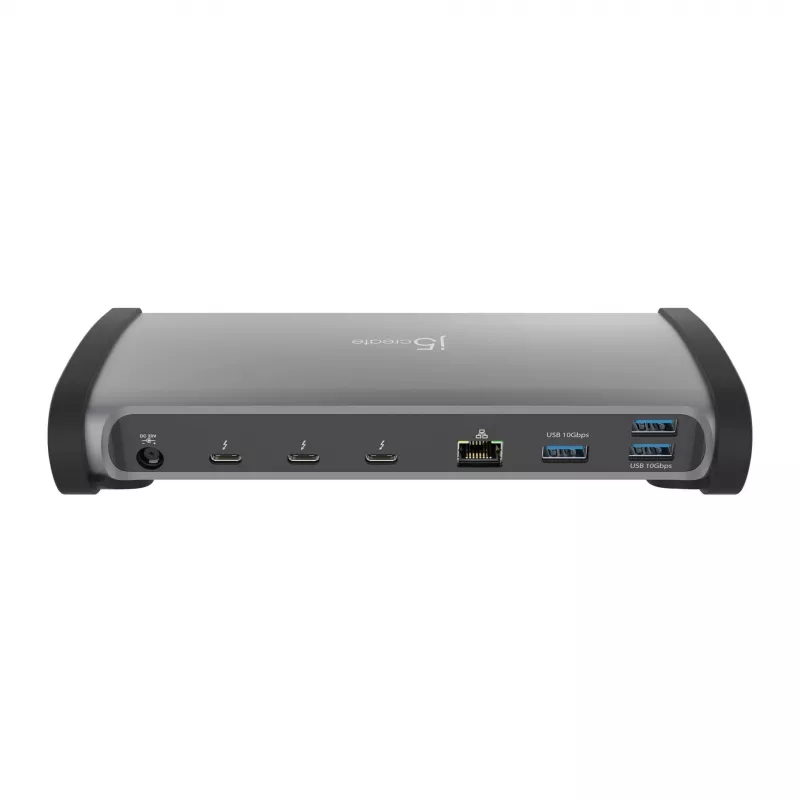 j5create JTD562 - 8K Thunderbolt™ 4 dockingstation - EU, bedraad, Thunderbolt 4, 96 W, 3,5 mm, 10,100,1000 Mbit/s, grijs