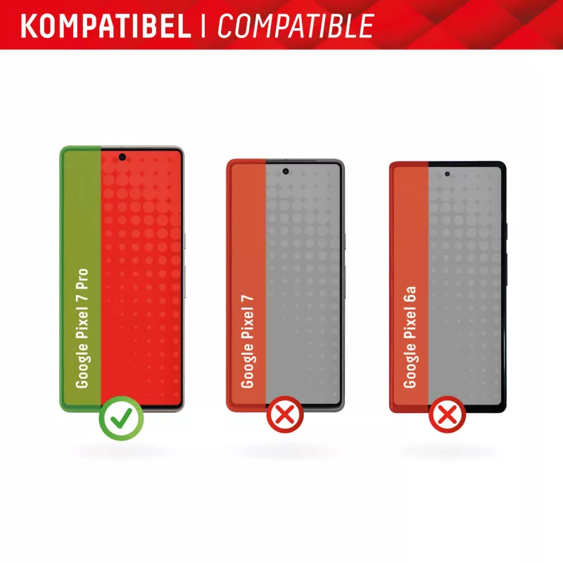 Displex Full Cover Displayschutzfolie (10H) voor Google Pixel 7 Pro, Eco-montageframe, volledig