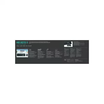 Logitech MX Keys S toetsenbord universeel RF draadloos + Bluetooth AZERTY Belgisch grafiet