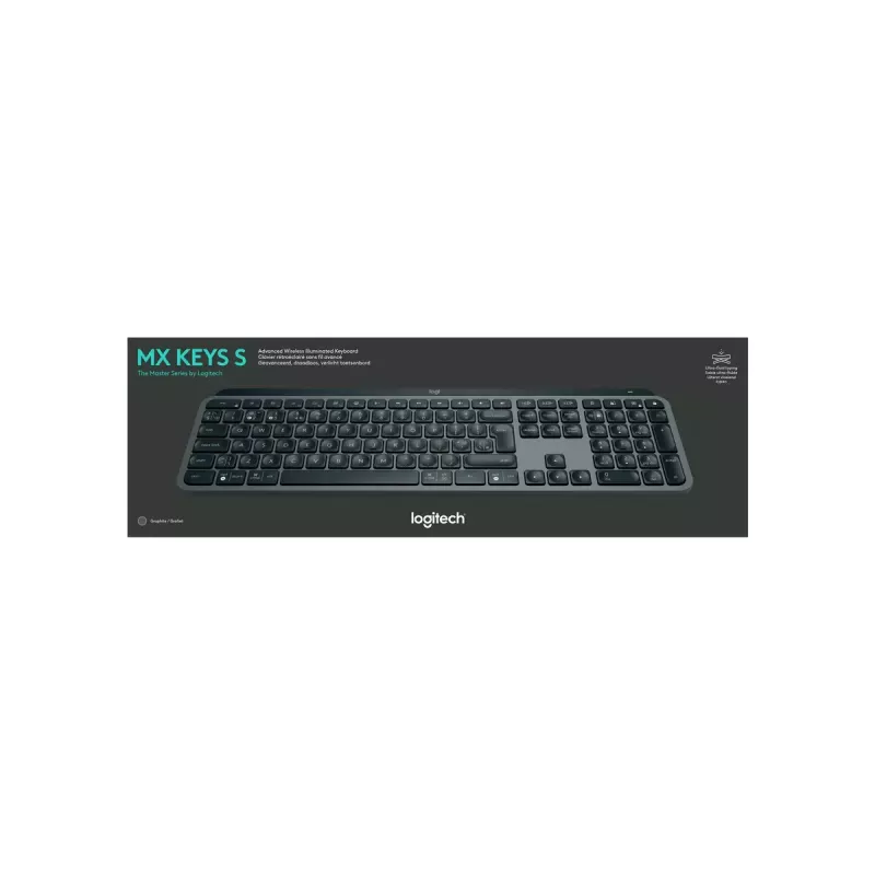 Logitech MX Keys S toetsenbord universeel RF draadloos + Bluetooth AZERTY Belgisch grafiet