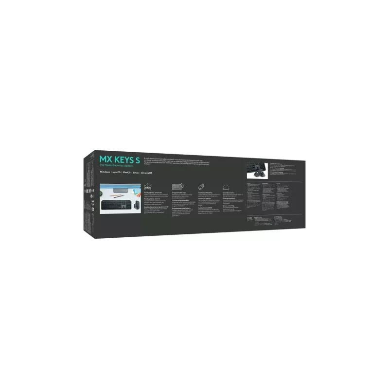 Logitech MX Keys S toetsenbord universeel RF draadloos + Bluetooth AZERTY Belgisch grafiet