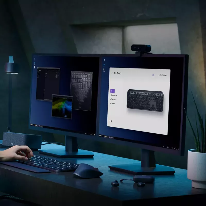 Logitech MX Keys S toetsenbord universeel RF draadloos + Bluetooth AZERTY Belgisch grafiet