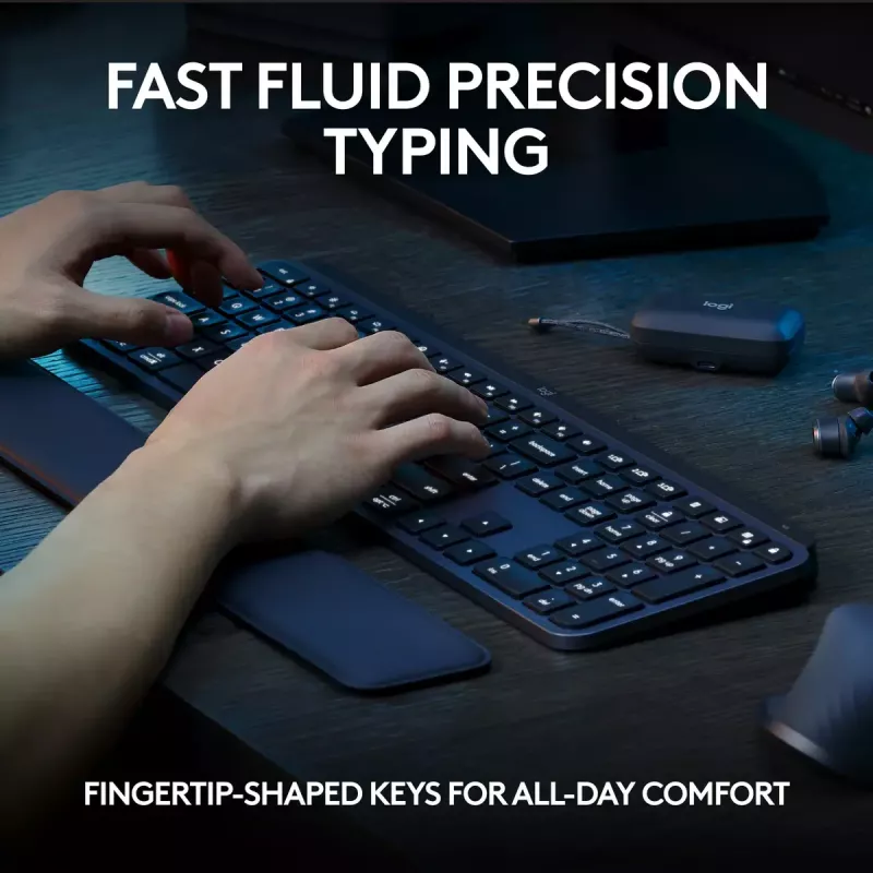 Logitech MX Keys S toetsenbord universeel RF draadloos + Bluetooth AZERTY Belgisch grafiet