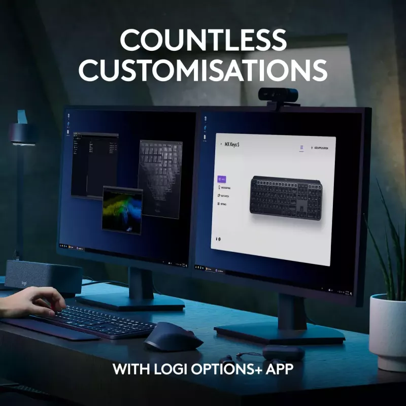 Logitech MX Keys S toetsenbord universeel RF draadloos + Bluetooth AZERTY Belgisch grafiet