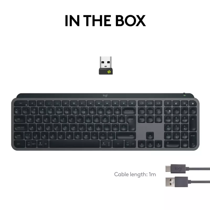 Logitech MX Keys S toetsenbord universeel RF draadloos + Bluetooth AZERTY Belgisch grafiet