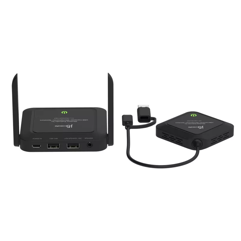 j5create JVW120 draadloze extender voor USB™ camera's / microfoons / luidsprekers, zwart