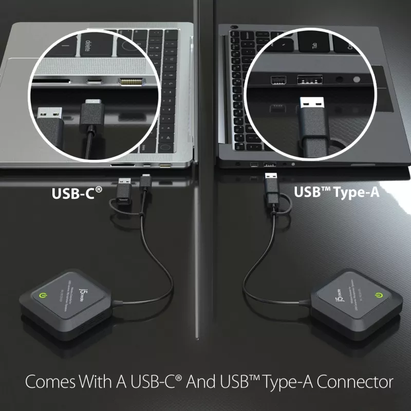 j5create JVW120 draadloze extender voor USB™ camera's / microfoons / luidsprekers, zwart