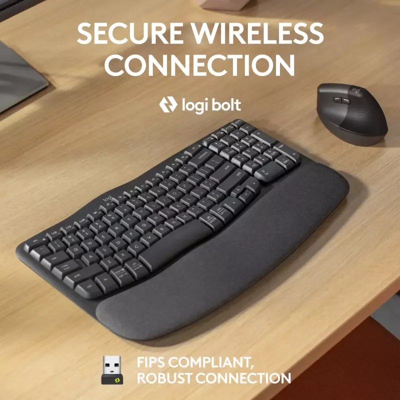 Logitech Wave Keys for Business ergonomisch toetsenbord full-size draadloos