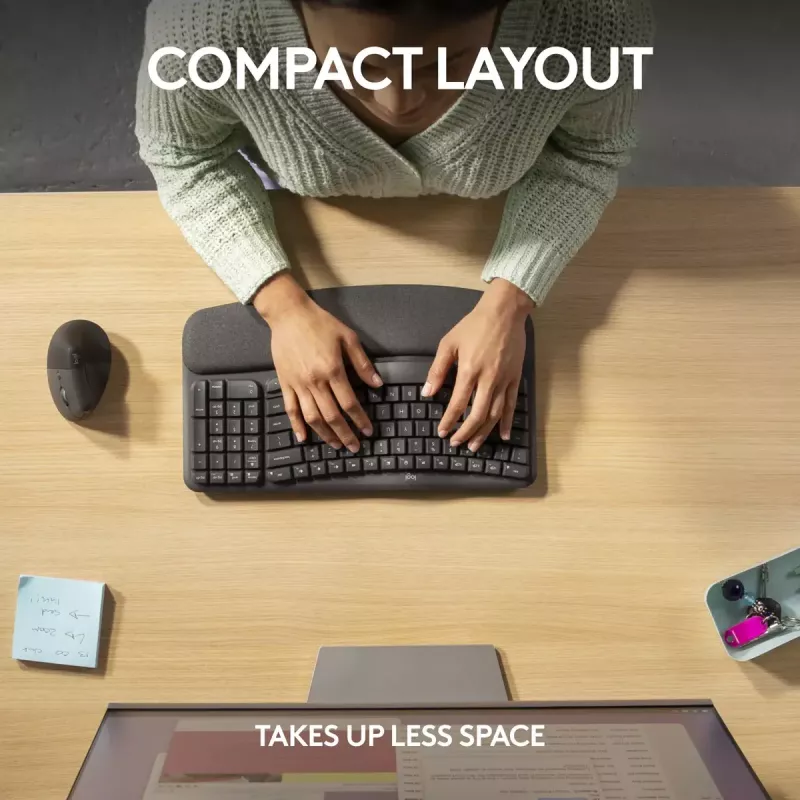Logitech Wave Keys for Business ergonomisch toetsenbord full-size draadloos