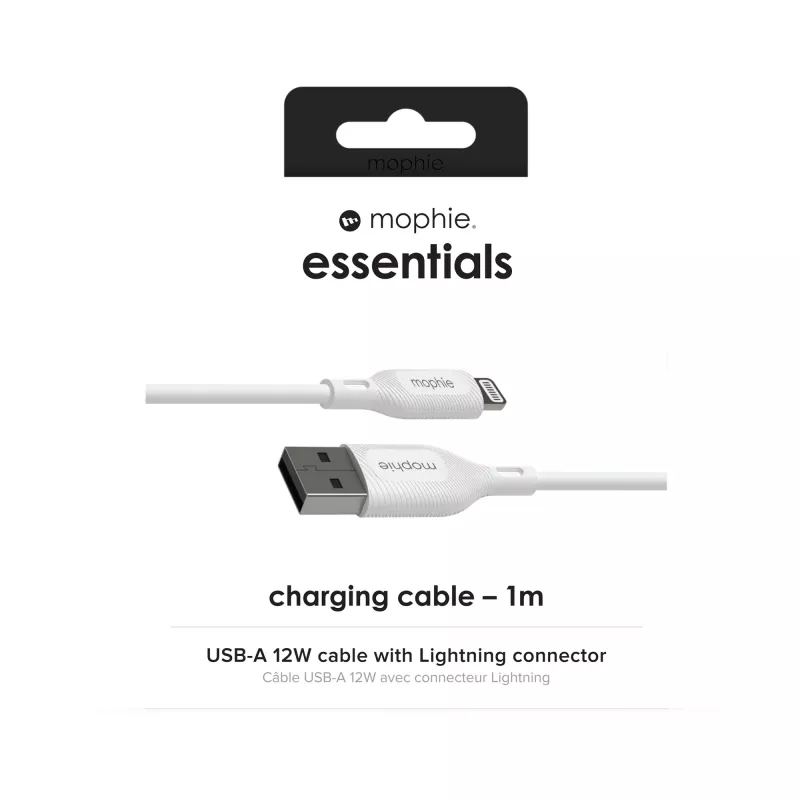 Oplaadkabel mophie essentials 1M Lightning naar USB A 12W