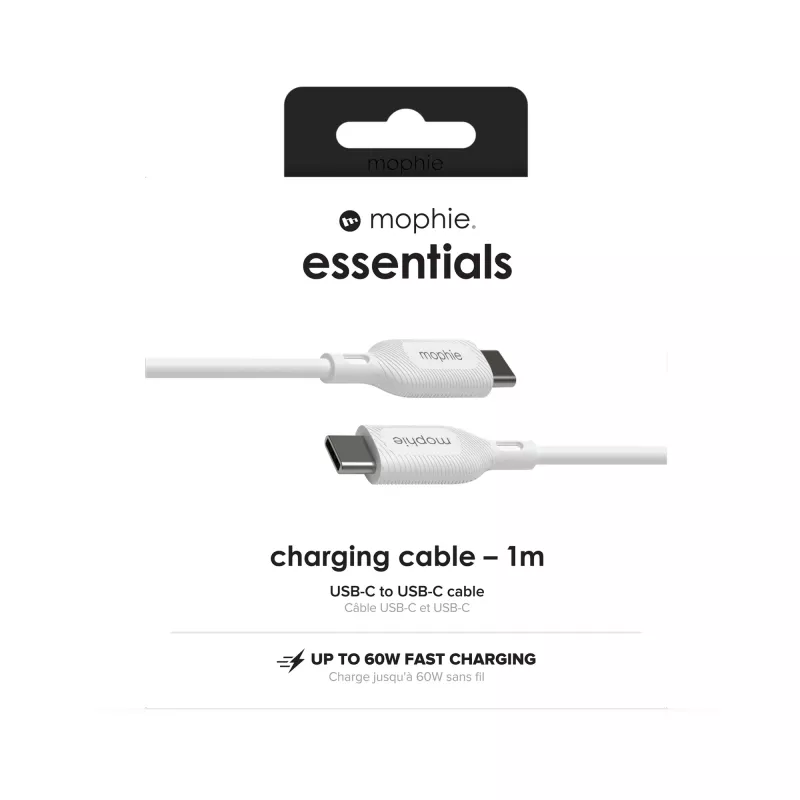 mophie essentials oplaadkabel | 1 m USB-kabel USB 2.0 USB-C wit