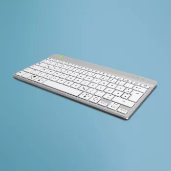 R-Go Tools ergonomisch toetsenbord R-Go Compact Break, compact toetsenbord met pauzesoftware, QWERTZ (DE), Bluetooth, wit