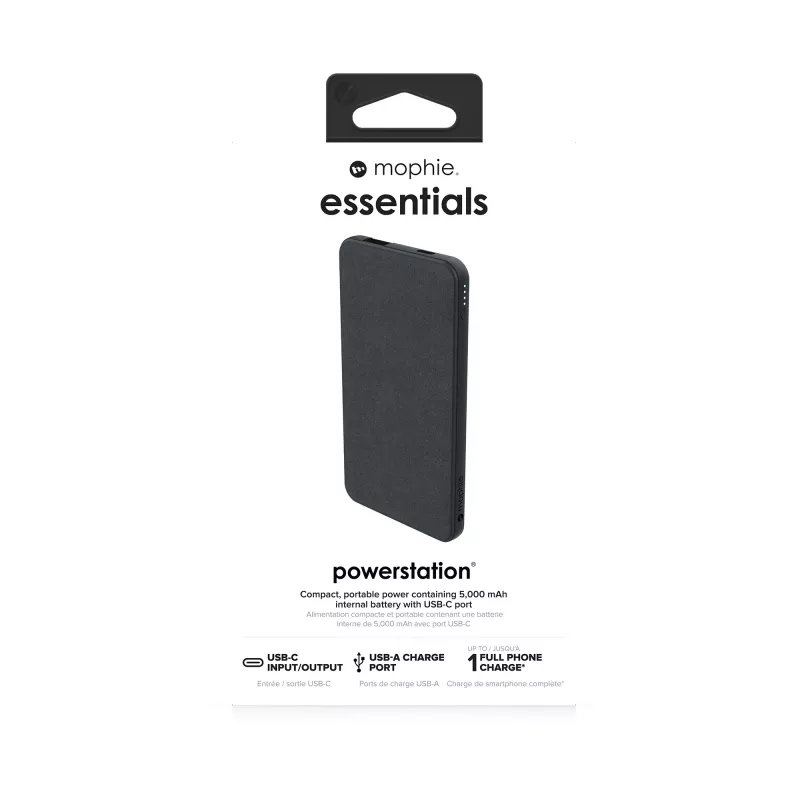 mophie essentials powerstation 5K 5000 mAh zwart