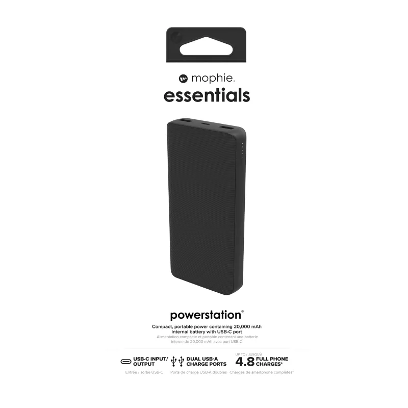 mophie essentials powerstation 20K 20.000 mAh zwart