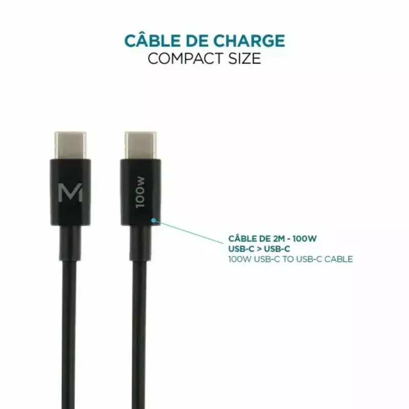Ravanson Mobilis oplader 100W GaN 2×USB-C + 1×USB-A AC voor binnen — voor laptop, smartphone, tablet — zwart