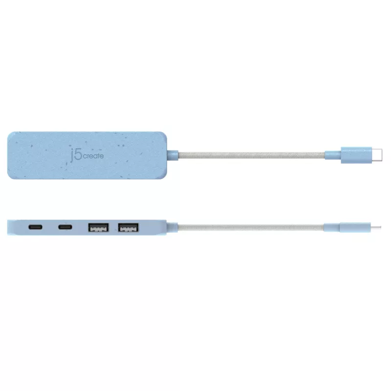 j5create milieuvriendelijke USB-C naar 4-poorts Type-C en Type-A Gen 2 hub