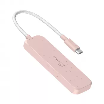 USB-C hub j5create JCH342ER-N 4-poorts Type-C Type-A Gen 2 10000 Mbit/s roze