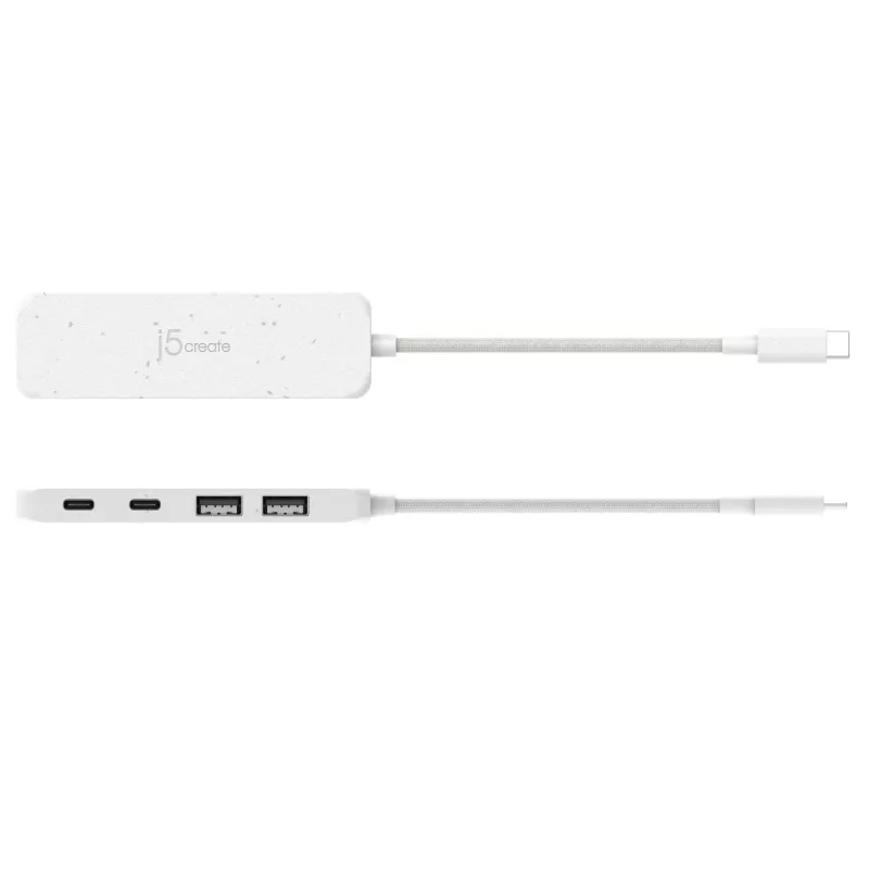 j5create milieuvriendelijke USB-C naar 4-poorts Type-C & Type-A Gen 2 hub