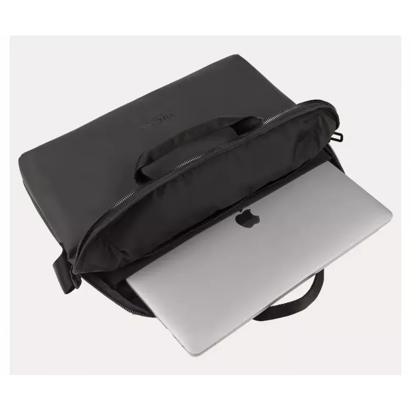 Tucano Gommo BGOM15-BK laptoptas voor laptops van 15,6 inch en MacBook Pro 16 inch (40,6 cm), waterbestendig gerecycled materiaal, schouderband, zwart