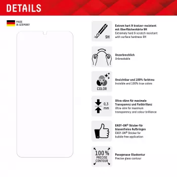 Displex Smart Glass (9H) voor Xiaomi Redmi 13C, montagesticker, onbreekbaar