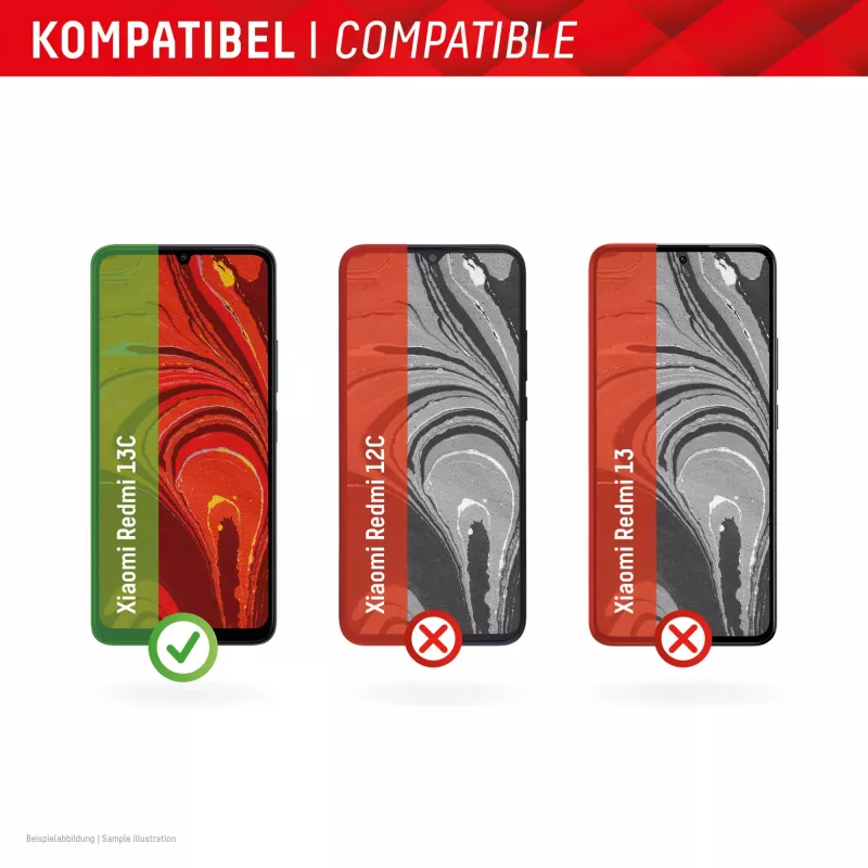 Displex Smart Glass (9H) voor Xiaomi Redmi 13C, montagesticker, onbreekbaar