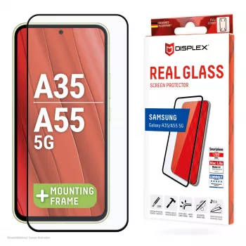 Displex Full Cover screenprotector (10H) voor Samsung Galaxy A35/A55 5G, Eco-montageframe, Full Cover