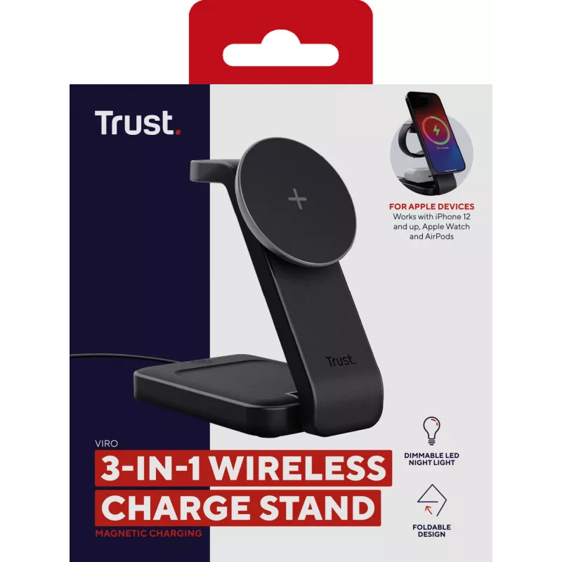 Trust Viro Headphones, headset, smartphone, smartwatch zwart USB draadloos opladen