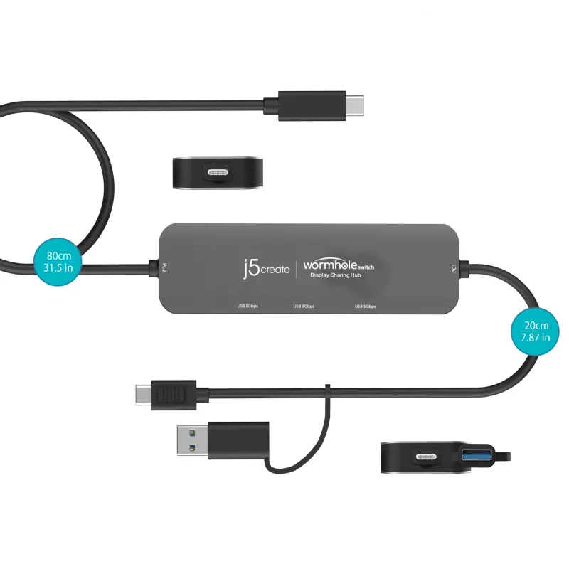 j5create JCH462 Wormhole Switch™ Display Sharing Hub, zwart
