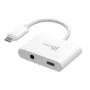 j5create JCA122 USB-C® naar 3,5-mm-audio-adapter met Power Delivery, zwart