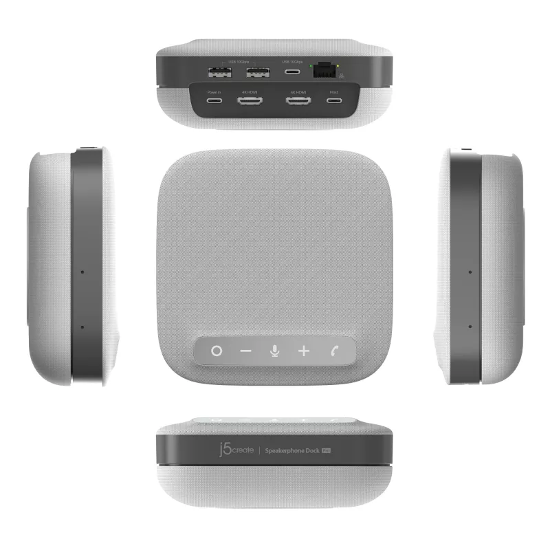 j5create JCDS337 USB-C® Dual 4K Speakerphone Dock Pro, zwart