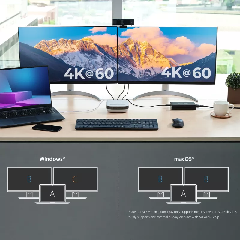j5create JCDS337 USB-C® Dual 4K Speakerphone Dock Pro, zwart
