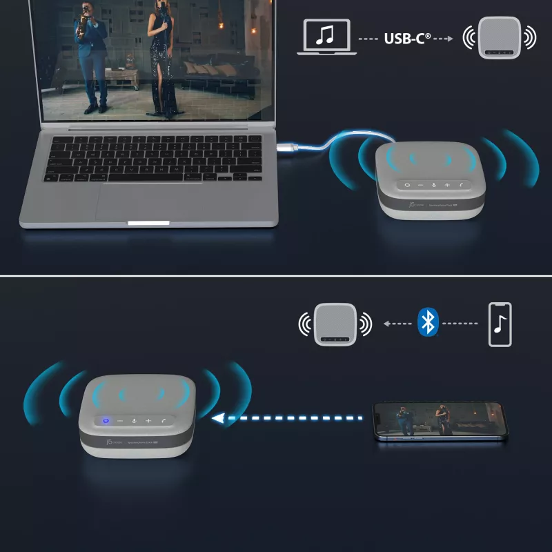 j5create JCDS337 USB-C® Dual 4K Speakerphone Dock Pro, zwart