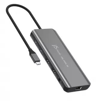 j5create JCD398 USB-C® Dual 4K HDMI™ 10Gbps Mini Dock, zwart