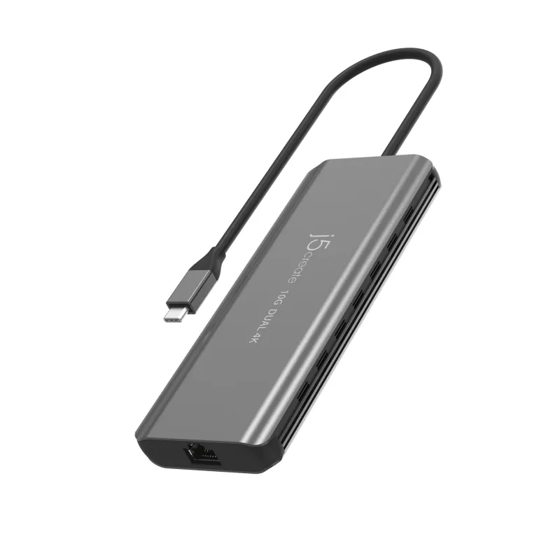 j5create JCD398 USB-C® Dual 4K HDMI™ 10Gbps Mini Dock, zwart