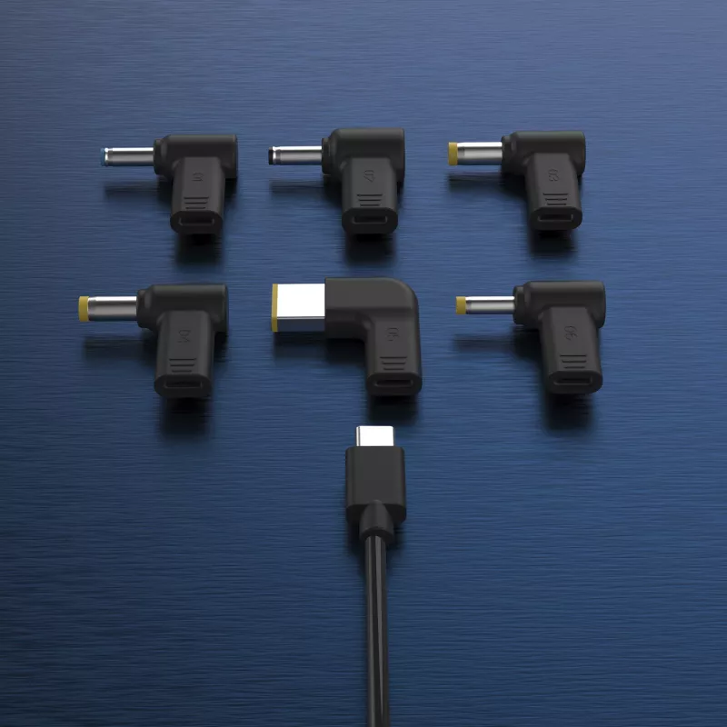 j5create JUP1565DC 67W GaN PD USB-C® Mini-oplader met 6 soorten DC-stekkers – EU, zwart