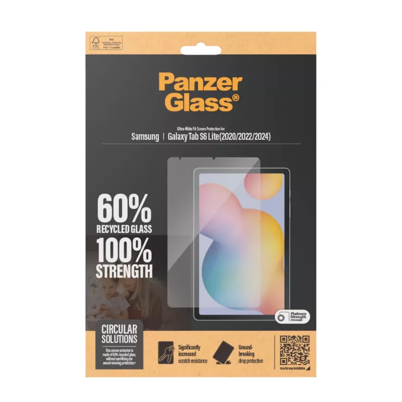PanzerGlass ® beeldschermbescherming Samsung Galaxy Tab S6 Lite (2020, 2022, 2024) | Ultra-Wide Fit