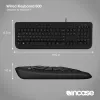 Bedrade full-size toetsenbord Incase Designed by Microsoft Wired 600 — USB, QWERTY, UK-Engels, zwart