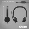 Incase Designed by Microsoft Modern USB-C Headset bedrade headset hoofdband kantoor/callcenter USB Type-C zwart