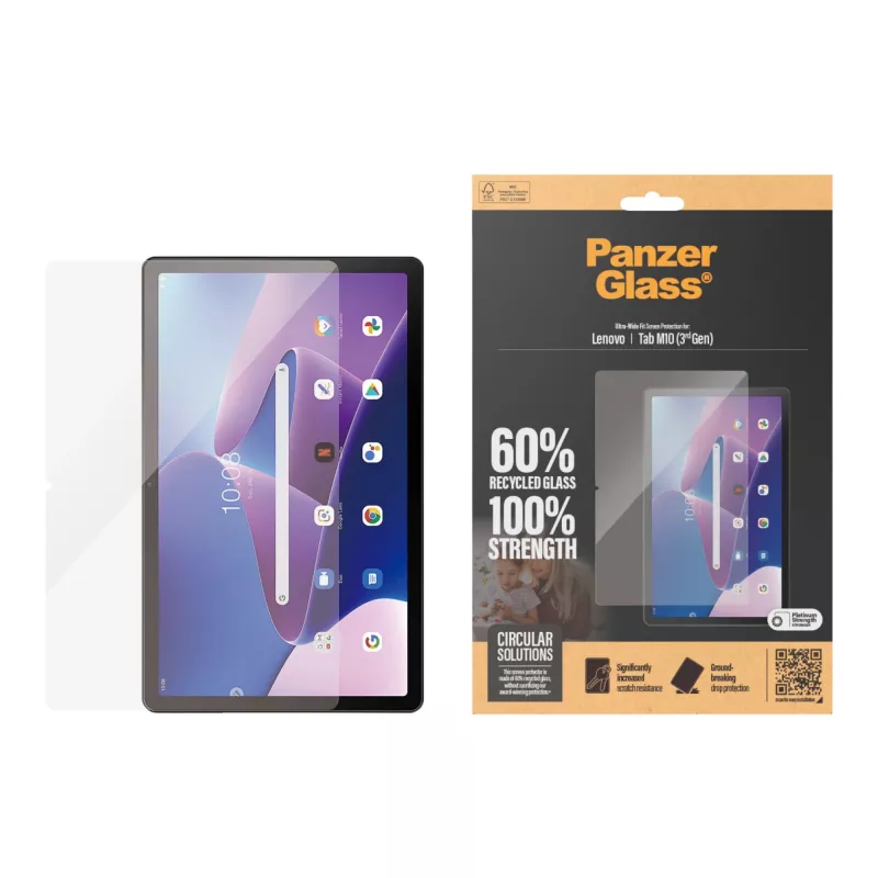 PanzerGlass® beeldschermbescherming Lenovo Tab M10 (3rd Gen) | Ultra-Wide Fit