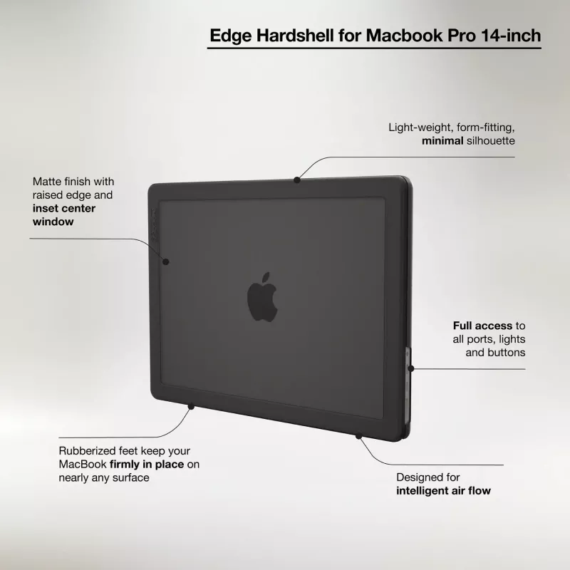Hardshell Case Incase Edge voor 16-inch MacBook Pro M1-M4 zwart