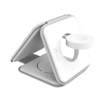 j5create Qi2 3-in-1 Magnetic Travel Wireless Charging Station indoor USB Fast Charging wit