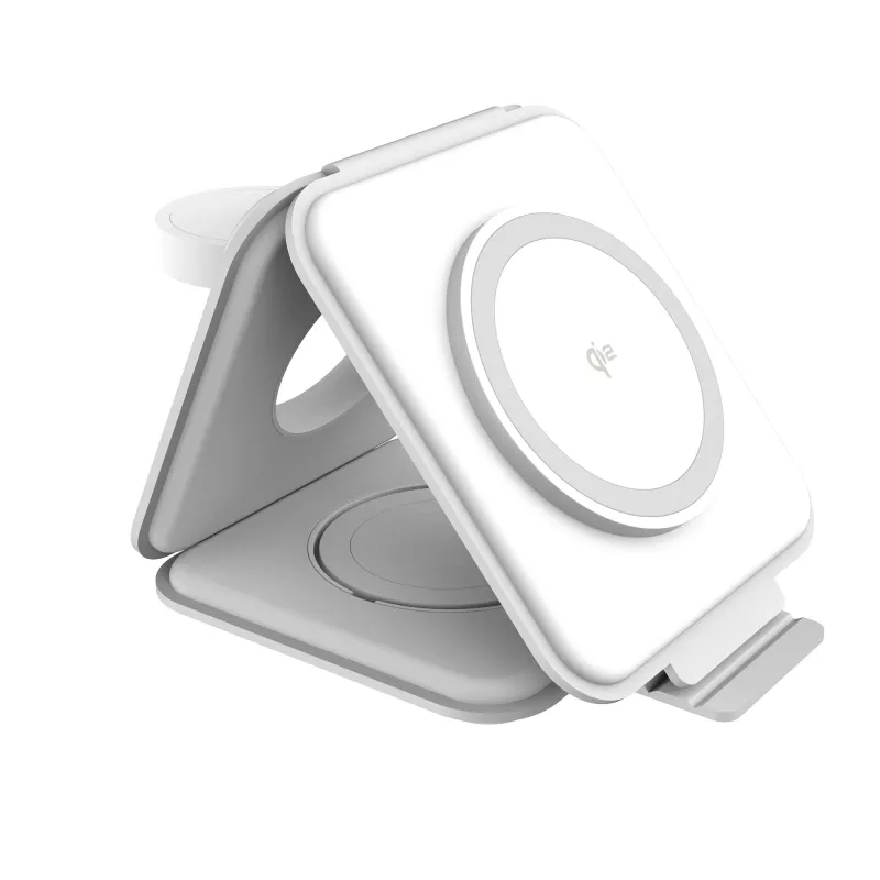 j5create Qi2 3-in-1 Magnetic Travel Wireless Charging Station indoor USB Fast Charging wit