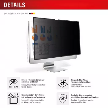 Displex PRIVACY SAFE afneembaar 2-weg privacyfilter voor iMac 24 inch M1 (2021)/ M3 (2023)/ M4 (2024)