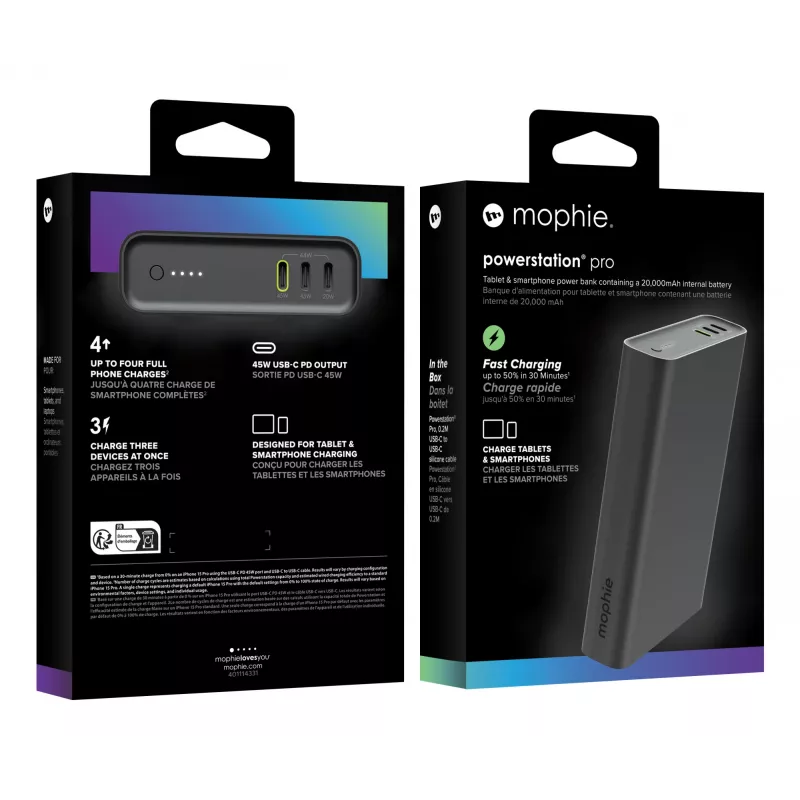 mophie Powerstation Pro 20000 mAh zwart