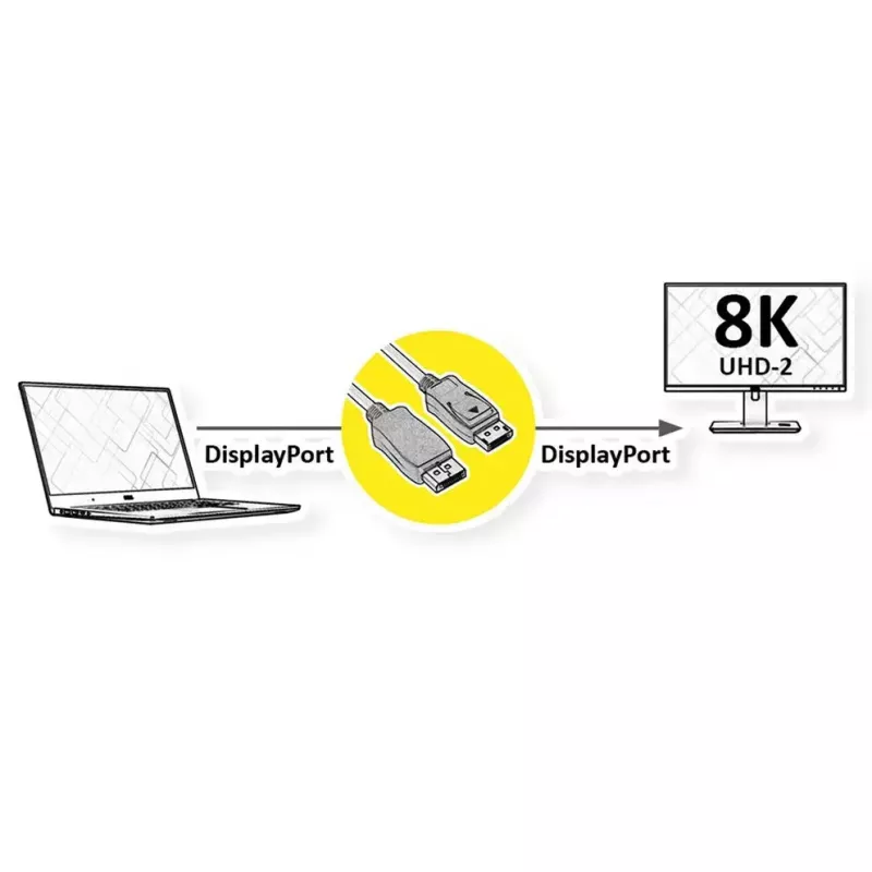 DisplayPort-kabel ROLINE 11046000 1 m zwart