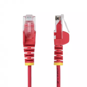StarTech.com 2m rood slank CAT6 ethernetkabel, snagless, 100W PoE, UTP, LSZH, 28AWG puur blank koperdraad, slank RJ45 netwerk-patchkabel met trekontlasting, individueel getest
