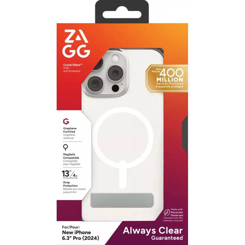 Cover ZAGG Crystal Palace Snap KS Apple iPhone 16 Pro transparant