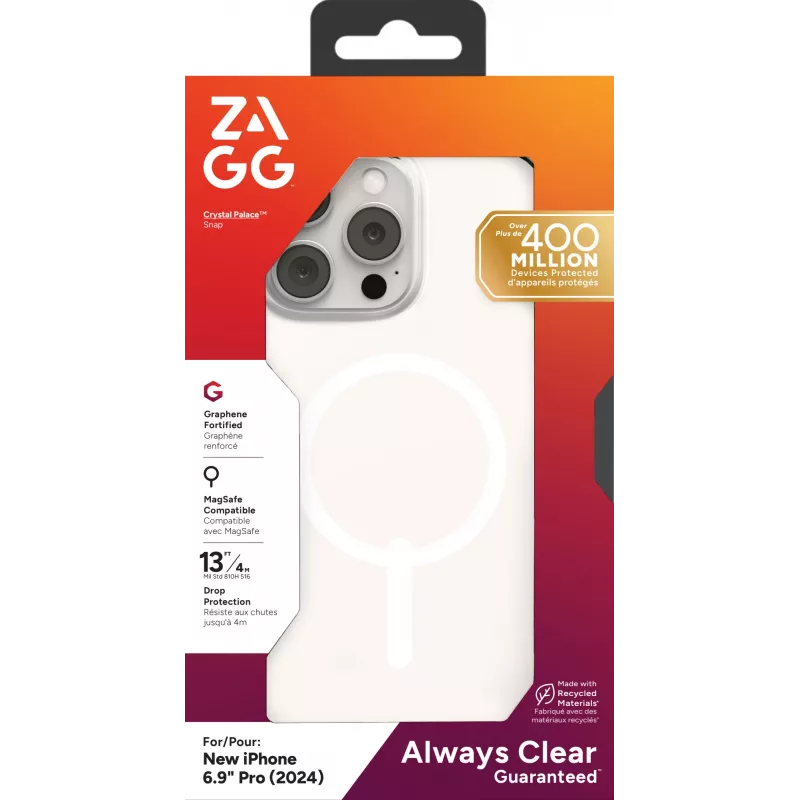 Cover ZAGG Crystal Palace Snap Apple iPhone 16 Pro Max transparant