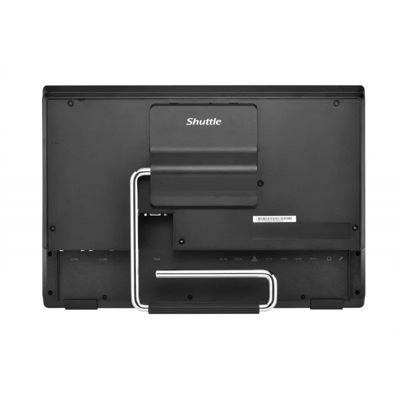 Shuttle P55U all-in-one barebone, 15,6 inch touchscreen, Celeron 7305, WLAN, HDMI, 2x COM, 90 W, zwart